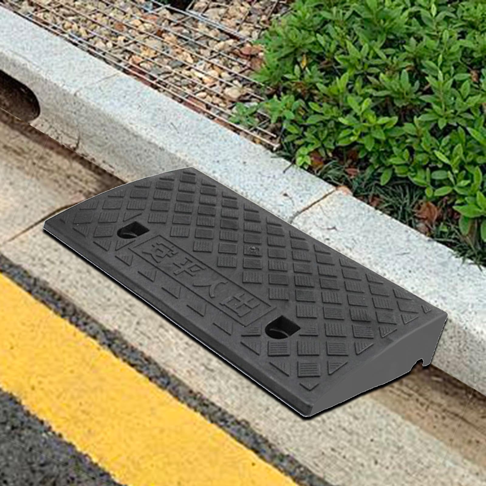 Rampa de Acceso, Rampa para Bordillo, Reductor de Velocidad, Alfombrilla Antideslizante, Fabricada en PP para Un Acceso a Las Pu, mi