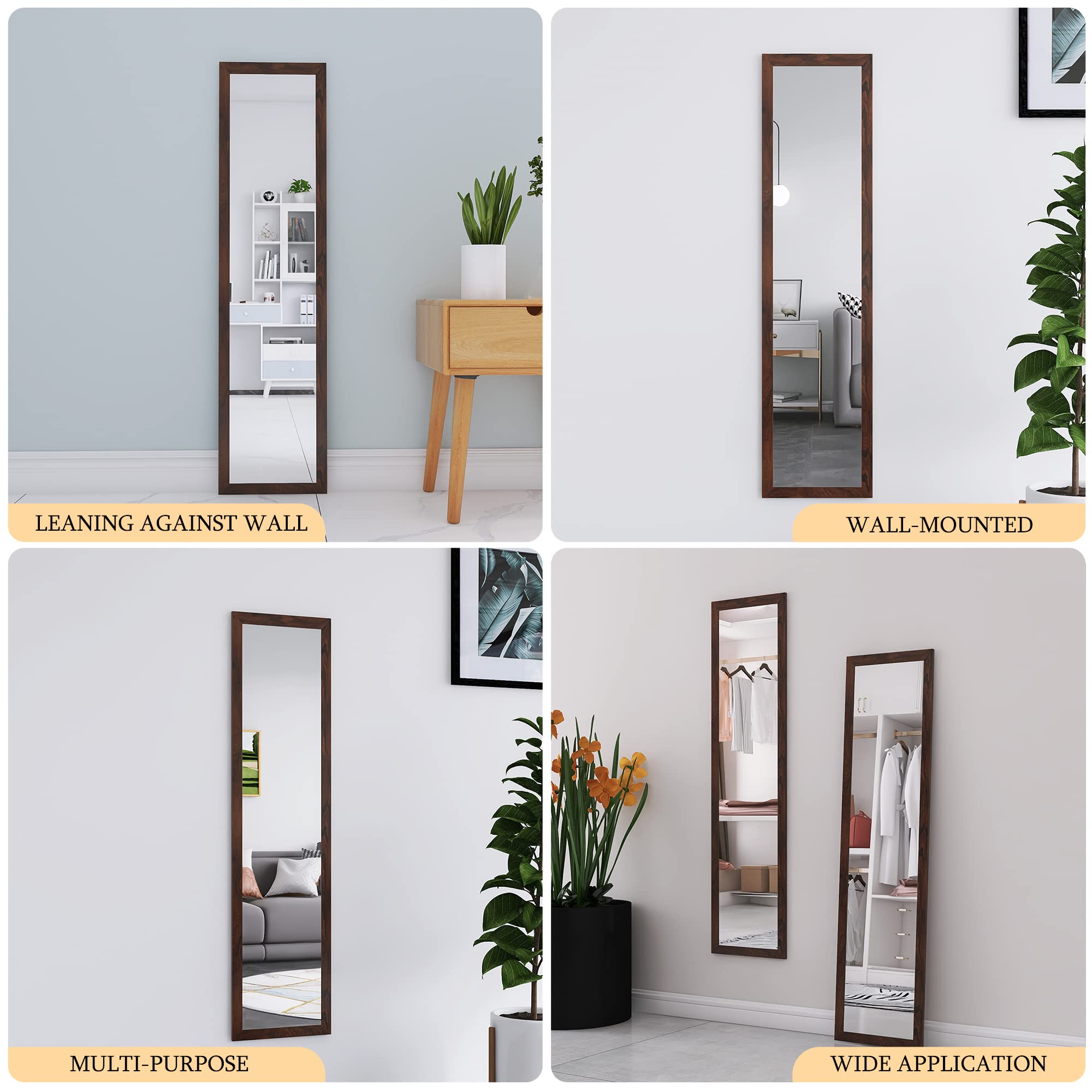 Beauty4U Full Length Mirror Wall Mounted, Full Body Mirror for Bedroom ...