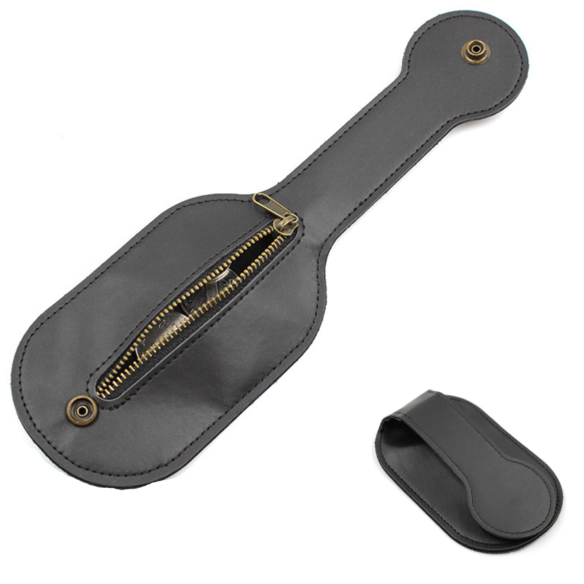 LONGHAO 남성용 가죽 동전 지갑 벨트용 가죽 지갑 미니 지갑 동전 지갑 자기방어용 벨트 가방 가죽 가방이나 벨트에 넣기 남성용  검정 가죽