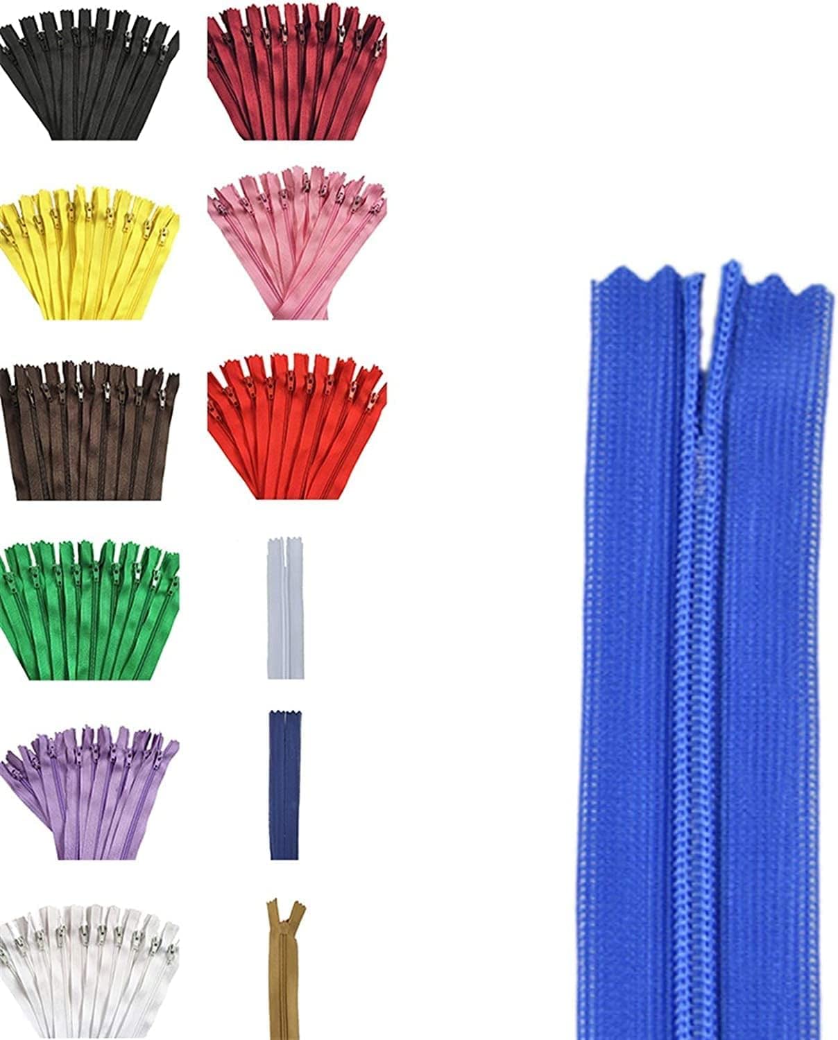 Cremalleras de metal，Cremalleras de bobina de nailonCremallera, cremalleras 10 piezas 12 pulgadas 30 cm Cinta de nailon colorida Cremalleras de bobina con cremallera Artesanía de alcantarillado a medi