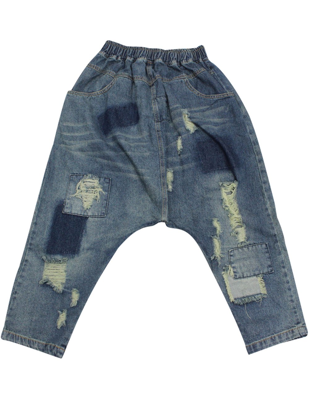 Youlee Donna Elastico Vita Ampia Leg Harem Pantaloni Foro Jeans