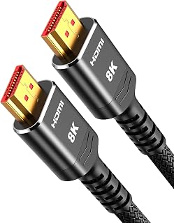 Highwings HDMI Kabel 2meter 8K, HDMI 2.1 Kabel 8K@60Hz 48Gbps Highspeed 4K@120Hz 7680P eARC HDCP 2.2&2.3 DTS:X Dynamische HDR 10 Kompatibel mit PS5/4/3 Soundbar HDTV Monitor