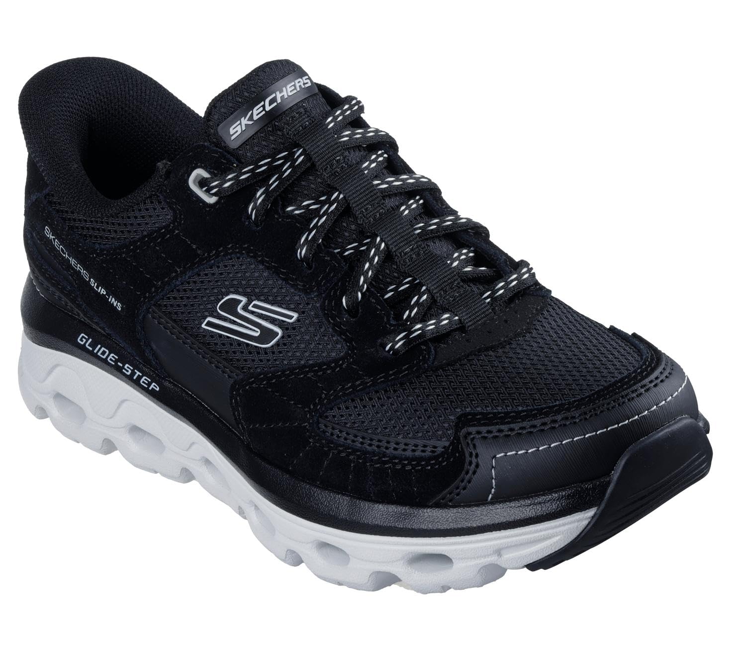 Skechers Donna Glide-Step Sole Paradise Valley Slip-In ALLENATRICE, Black Leather/Synthetic/Textile, 39 EU