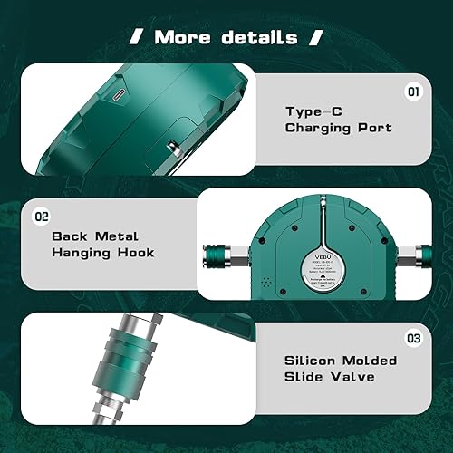 Miniatura 4 de Sistema de inflado de 4 neumáticos, apagado automático, kit de manguera de inflado y desinflado de neumáticos de 4 vías con memoria preestablecida y