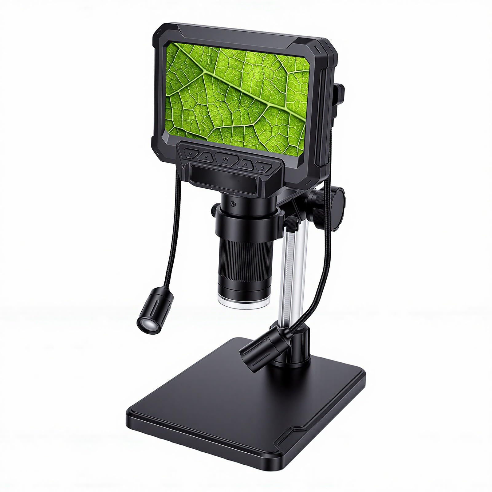 Fabater Digitalmikroskop 50X-1200X Einstellbare Vergrößerung mit 4,3-Zoll-HD-Display für Studenten und Hobbyisten mit 10 MP Bildqualität