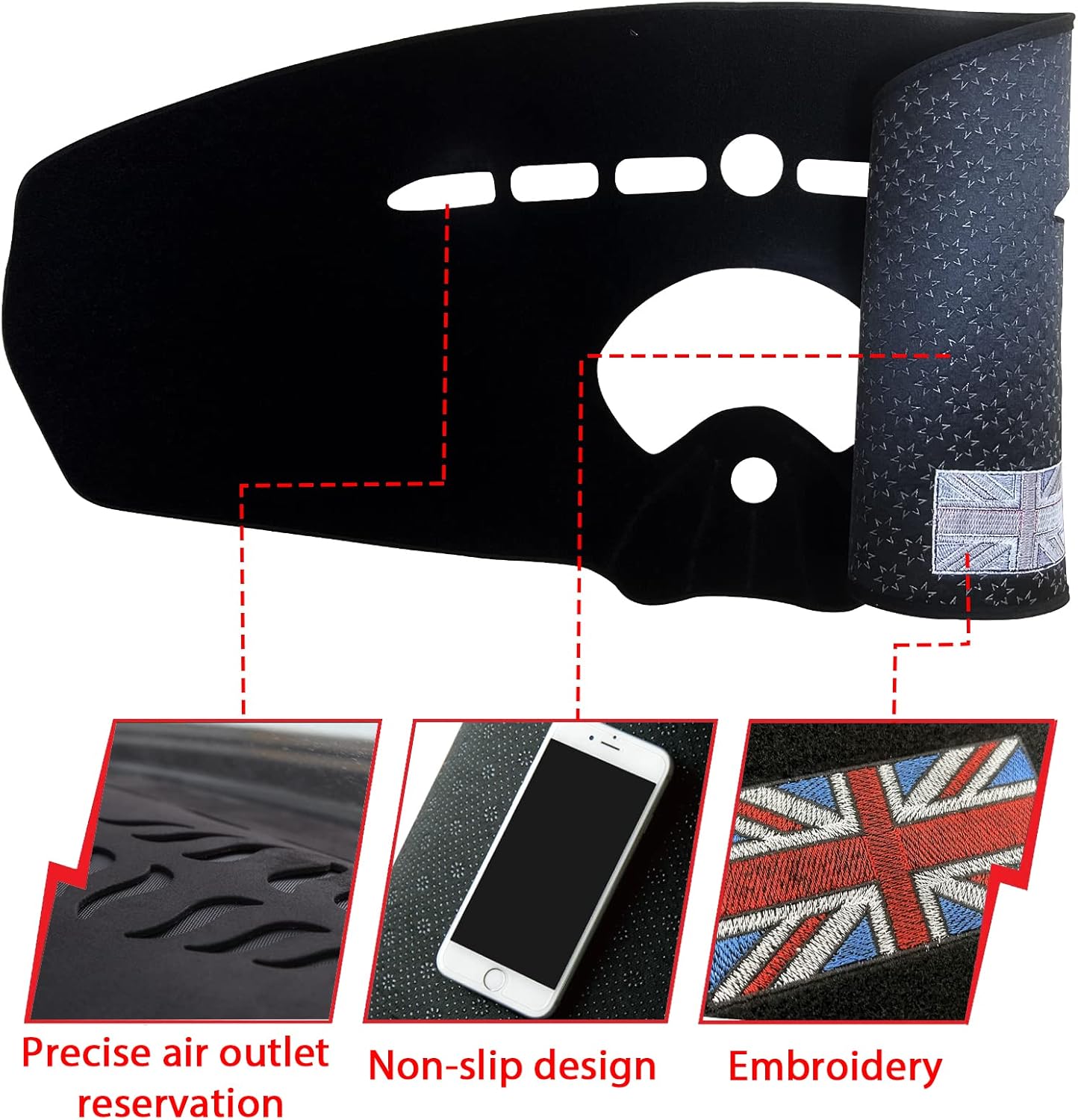 Dashboard Dash Board Cover Mat Pad Carpet Non-Slip Custom Compatible with BMW Mini Cooper R F Series Protector Sun Shield (R55 R56)