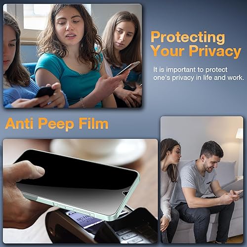 Miniatura 9 de 2+2 Pack Privacy Screen Protector for Samsung Galaxy A03SA02S with Camera Lens Protector, Anti-Spy Screen Protector Tempered Glass 9H Hardness