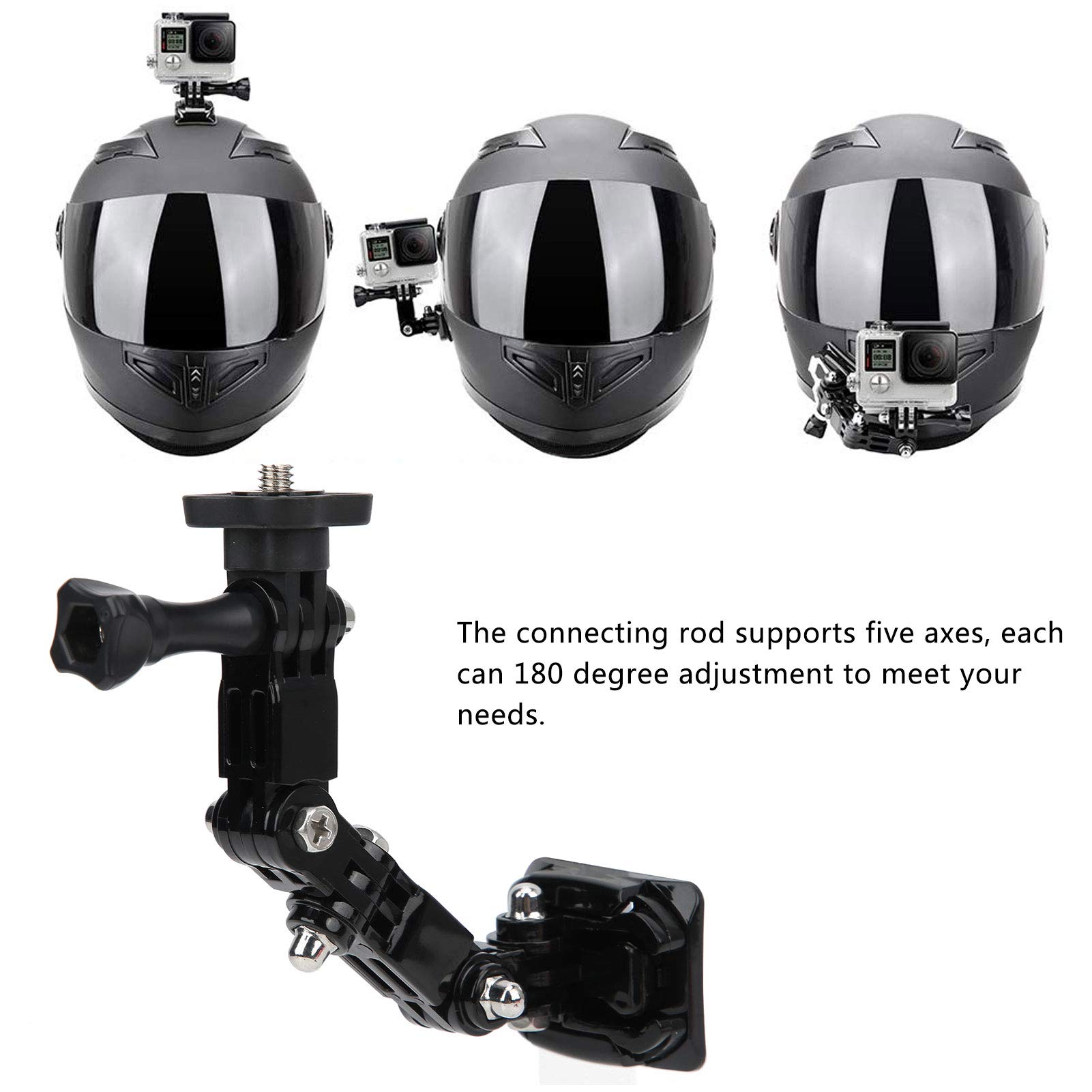 Juego de Soporte para Cámara de Casco de Motocicleta, Soporte Universal para Cámara de Movimiento, Kit de Accesorios para Casco de Montar, para Motocicletas de esquí, Color Negro