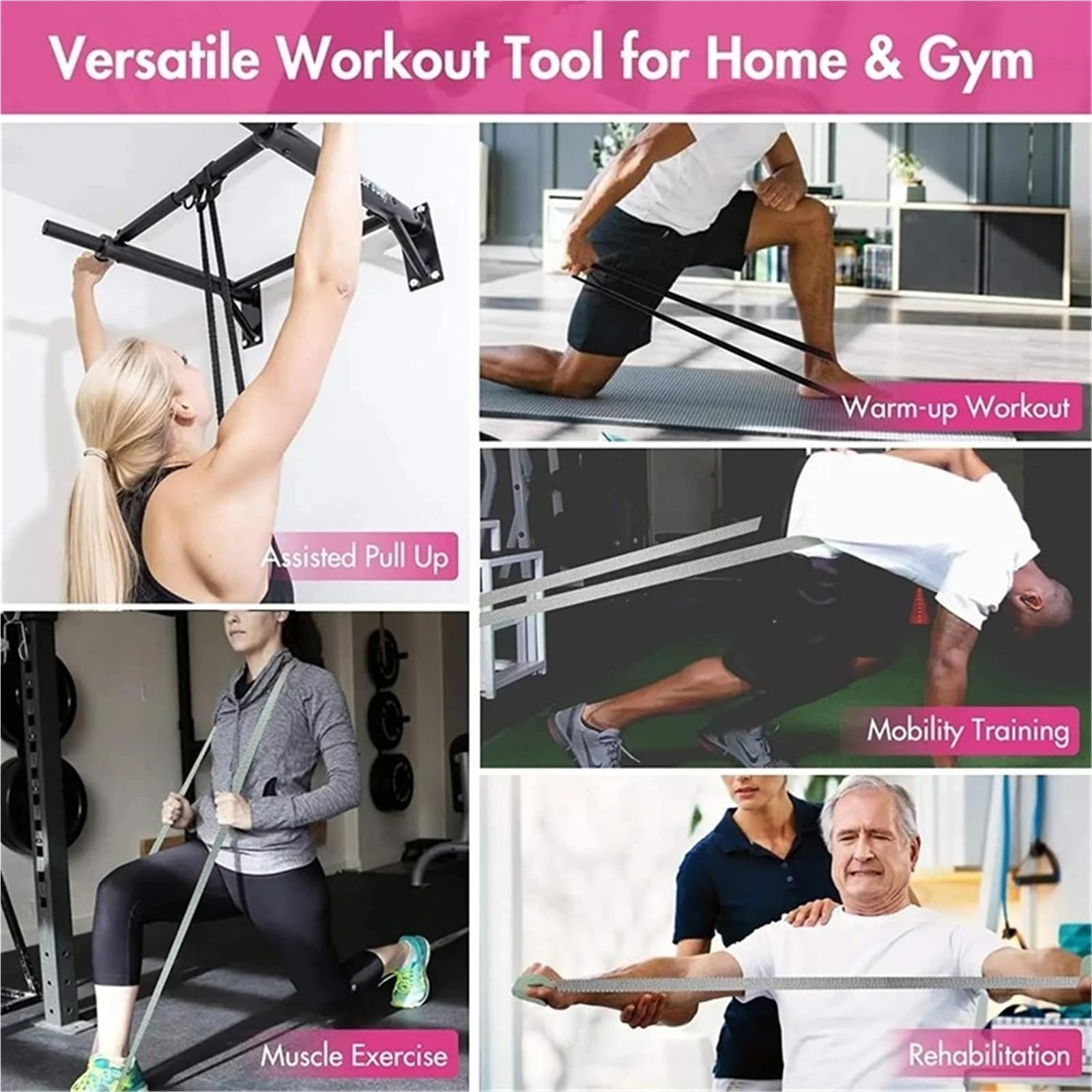 Fitnessbänder Widerstandsbänder 3 Stück/Set Lange Widerstandsbänder for Trainieren, Stoffband, Stretch for Übungen