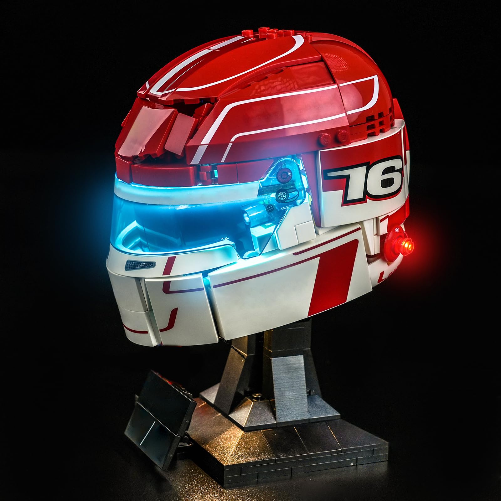 Light Kit Compatible with Lego 43014 Scuderia Ferrari HP Charles Leclerc Helmet (No Model), Decoration Lighting Set Compatible with Lego Scuderia Ferrari HP Charles Leclerc Helmet Blocks Model