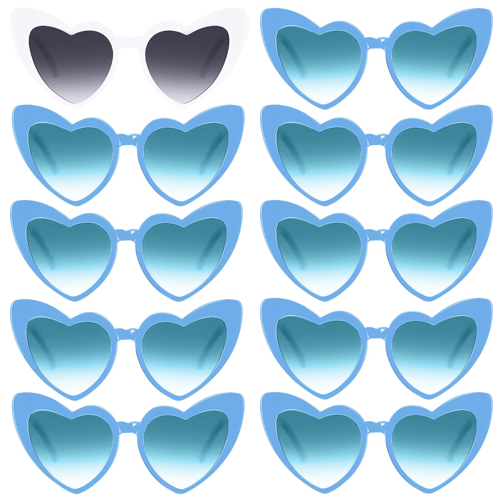 NECARSIN Bachelorette Sunglasses Heart Sunglasses 10 Pairs Heart Shaped Sunglasses for Women Party Decorations Supplies