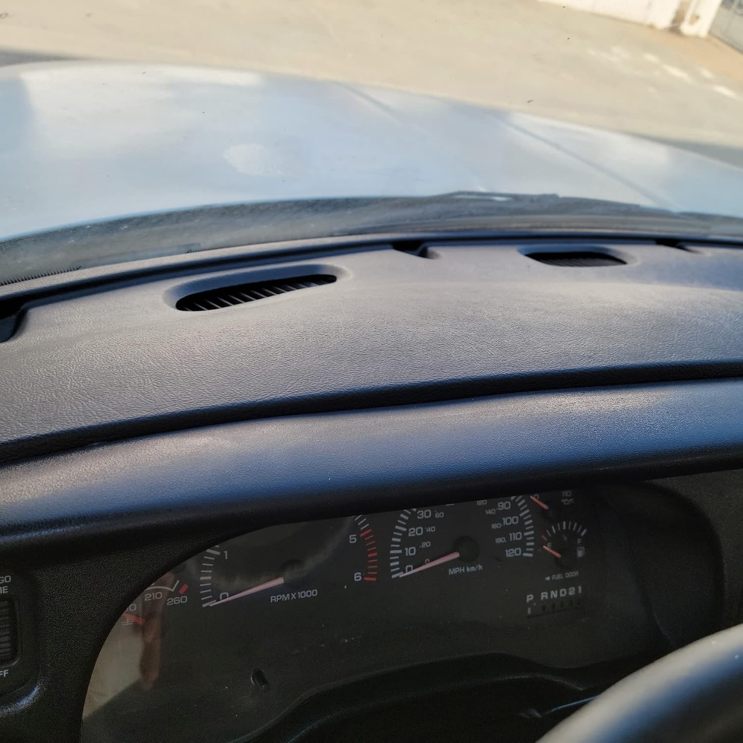 ECOTRIC Dash Board Bezel Compatible with 1998-2002 Dodge Ram 1500 2500 3500 Truck Cover Instrument W/Vent Replace for 5GK51DX9AA, 5EU11DX9AB - Clips Included