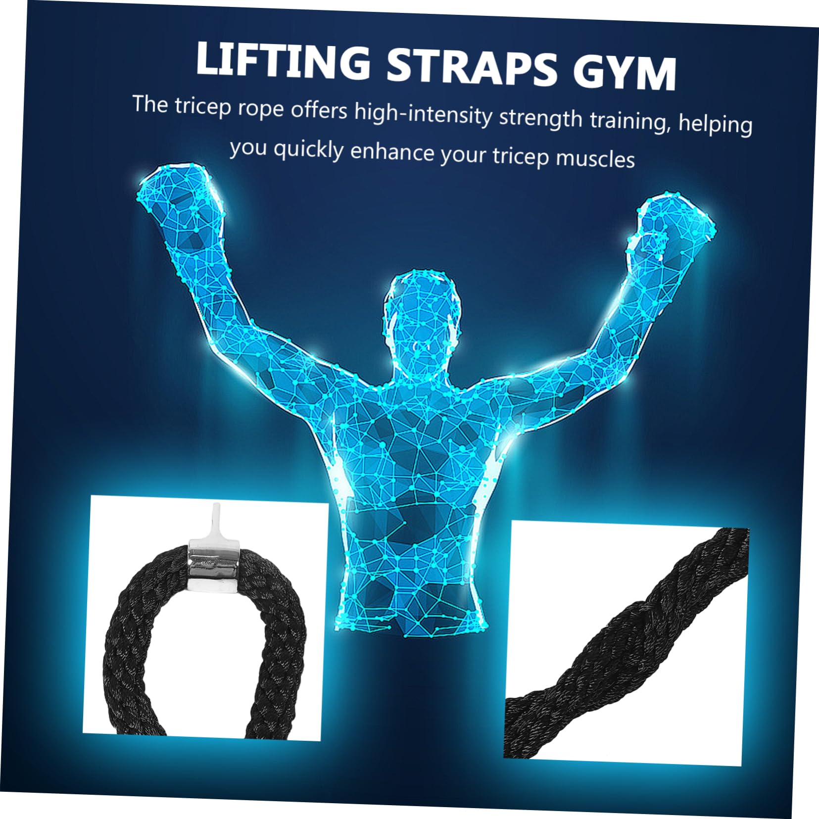 TOYANDONA Cuerda para Tríceps Cuerda Trenzada Cuerda Dinámica para Tríceps Agarres De Mano para Gimnasio Cuerda De Entrenamiento De Fuerza De Poleas Manijas Accesorio De