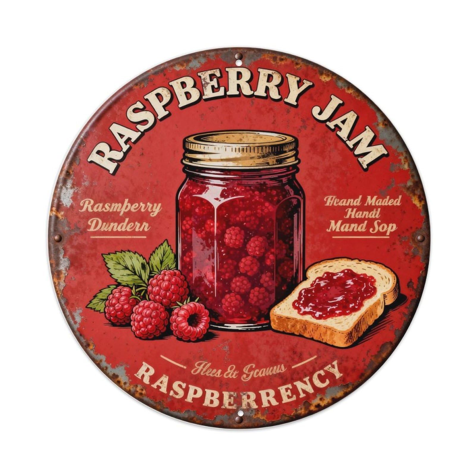 RASPBERRY JAM Metal Tin Sign Plaque