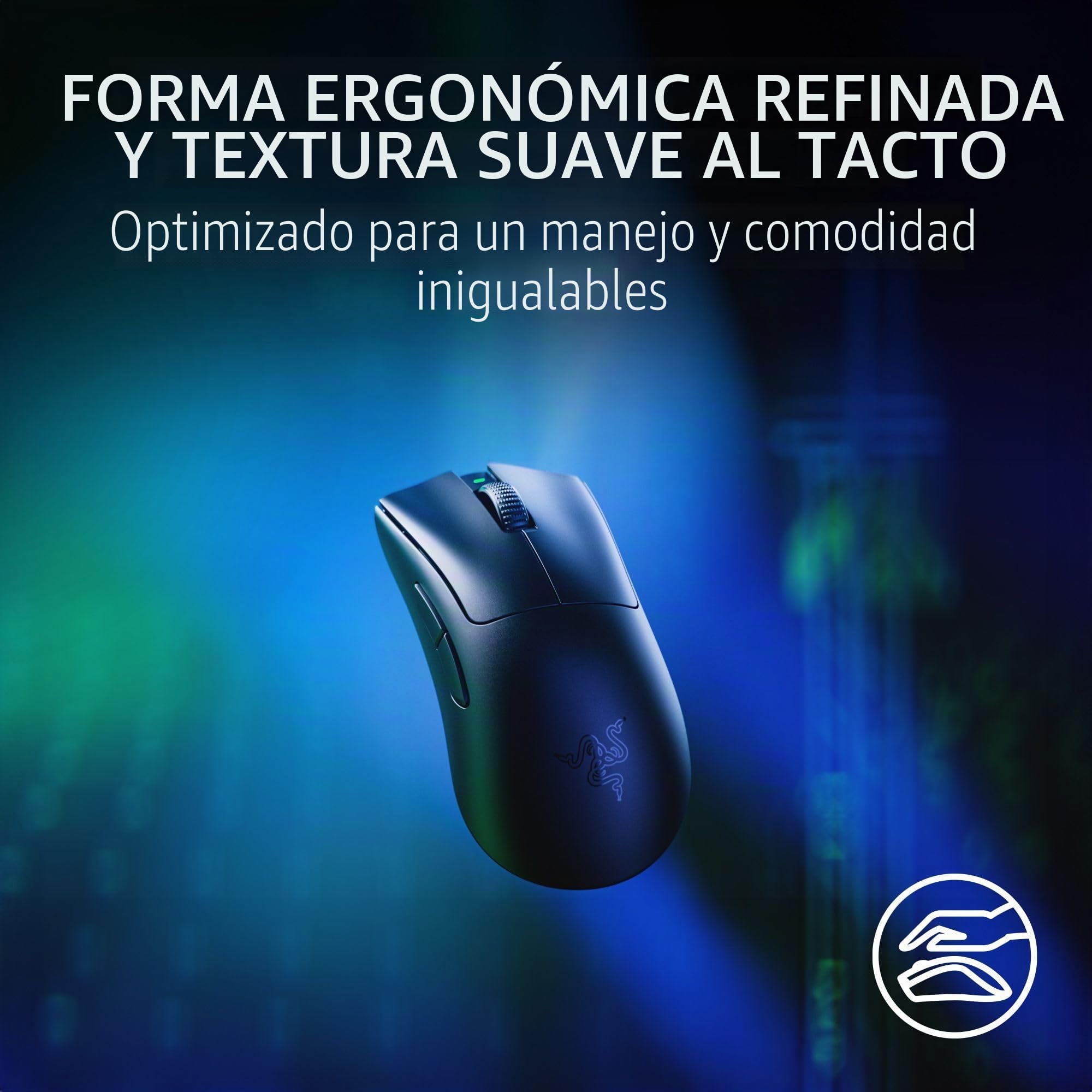 Razer DeathAdder V3 Pro - Ratón inalámbrico para juegos + dongle inalámbrico HyperPolling: 63 g, ligero, sondeo 8K, interruptores ópticos, sensor óptico Gen3-30K, 6 botones programables, batería de 90