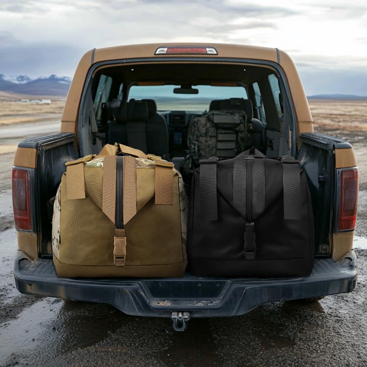 Borsa tattica per il tetto, 130 l, per il trasporto, borsa da viaggio, borsa da viaggio, per tiro, campeggio, escursionismo (nero)