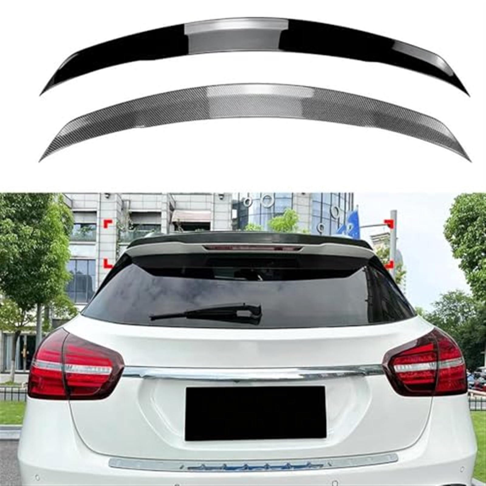 Spojlery tylne bagażnika, do, do klasy GLA, do GLA200, do GLA250 X156 2014-2019 Tylny spojler dachowy skrzydło Body Kit Tuning Tylny spojler samochodowy(Carbon Fiber Look Black)