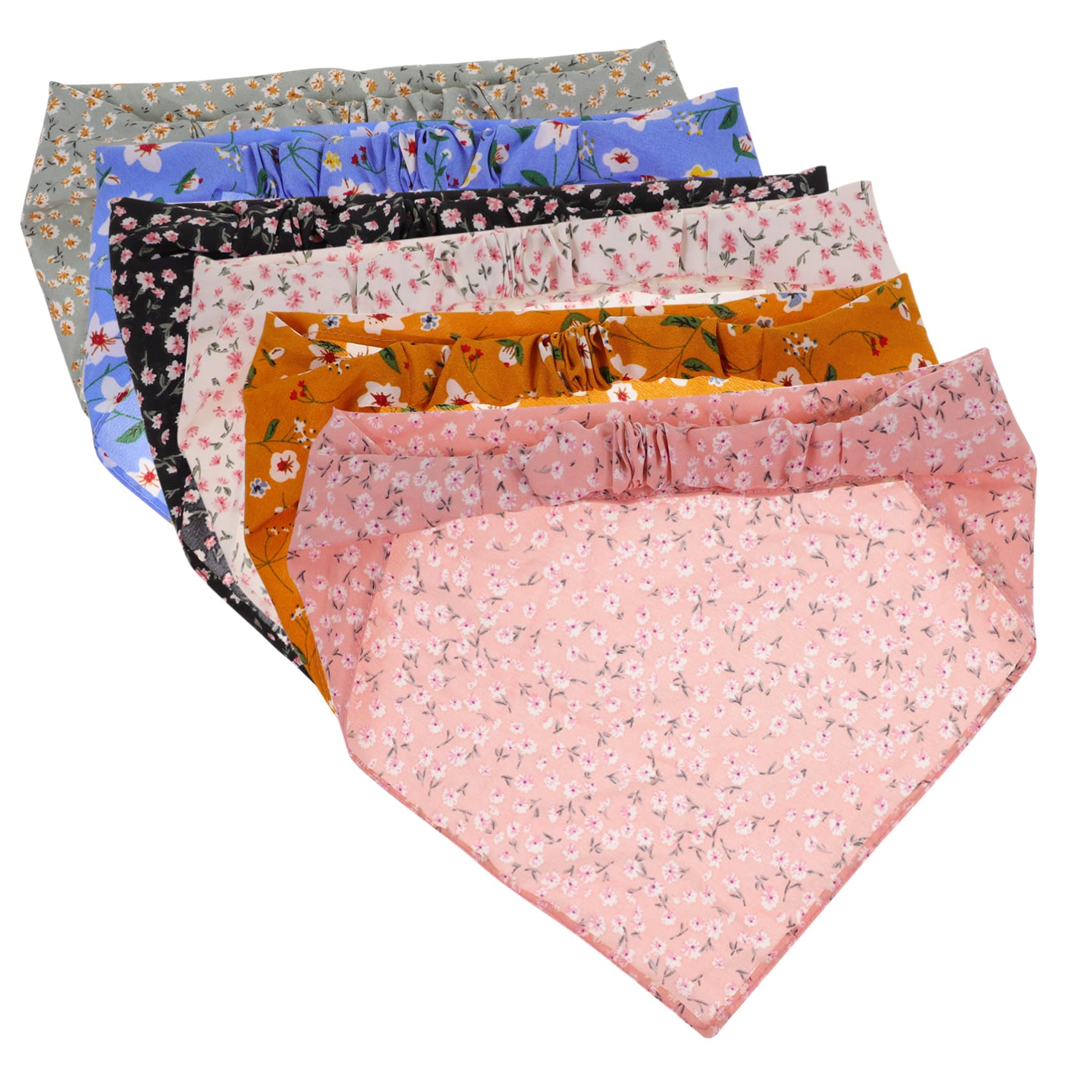 FRCOLOR 30 Pz Foulard Floreale Con Fascia Elastica Foulard Da Stoffa Floreale Sottile 6 Pezzi Sciarpa Floreale Truccare La Fascia Fasce Da Fascia Per Trucco Tessuto