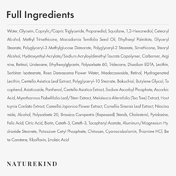 NATUREKIND Repair Retinol 0.1% Cream for Fine Lines & Wrinkles, Anti-Aging | Liposomal Retinol, Bakuchiol, Retinal, Niacinamide, Pure Vitamin A, Firming, Face & Eye, Korean Skincare, 50g/1.76 oz
