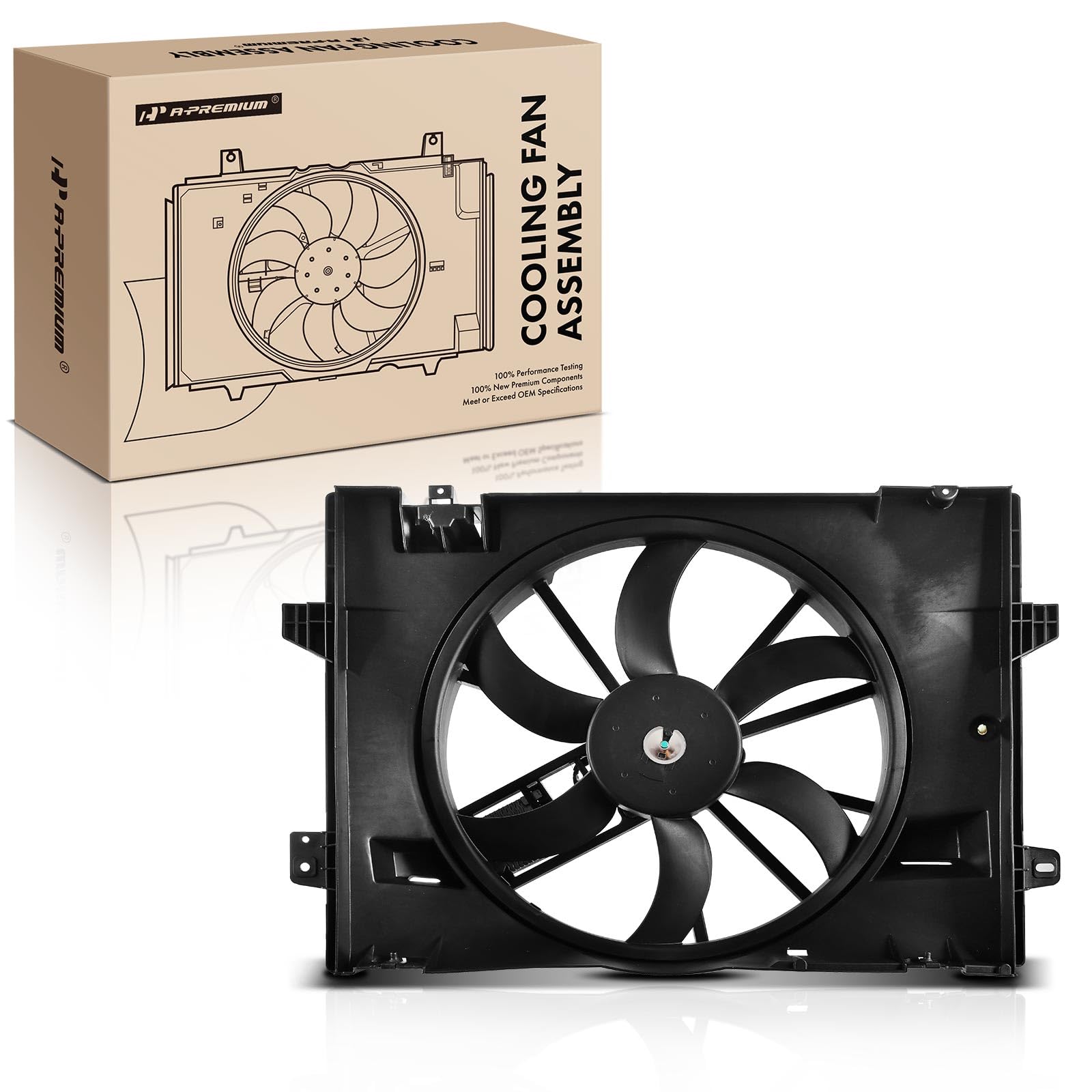A-Premium Engine Radiator Cooling Fan Assembly Compatible with Ford & Lincoln & Mercury Models - Crown Victoria 2006-2011, Lincoln Town Car 2006-2011,