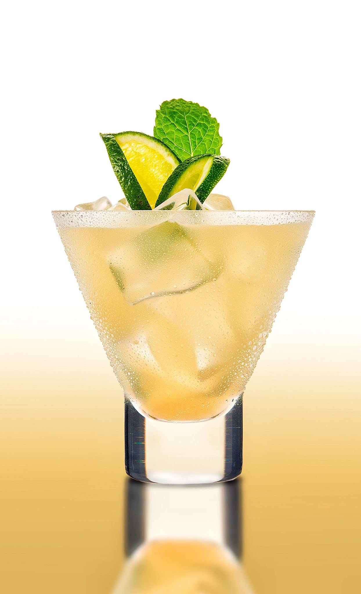 DIAMANTE Copas de Cóctel Martini - 4 Vasos Cortos de Cristal sin Tallo para Cóctel Martini Mojito Postre o Cuenco de Aperitivos- Colección 'Auris' – Juego de 4