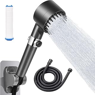 MWBJFUT High Pressure Shower Head, Modern Square Handheld Shower Heads - 3 Settings Detachable Shower Head with 59" Shower Hose and Shower Caddy, Change Settings Much Easier Than The Twist Ones
