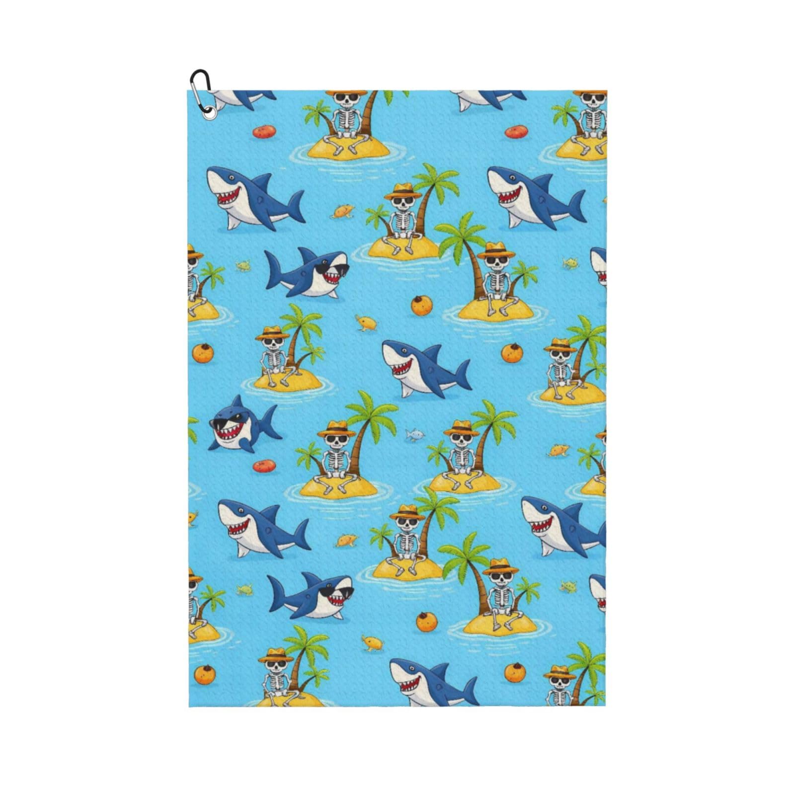 BSDFGSDD Skull Skeleton Palm Tree Shark Golf Towel 24 x 16 inches