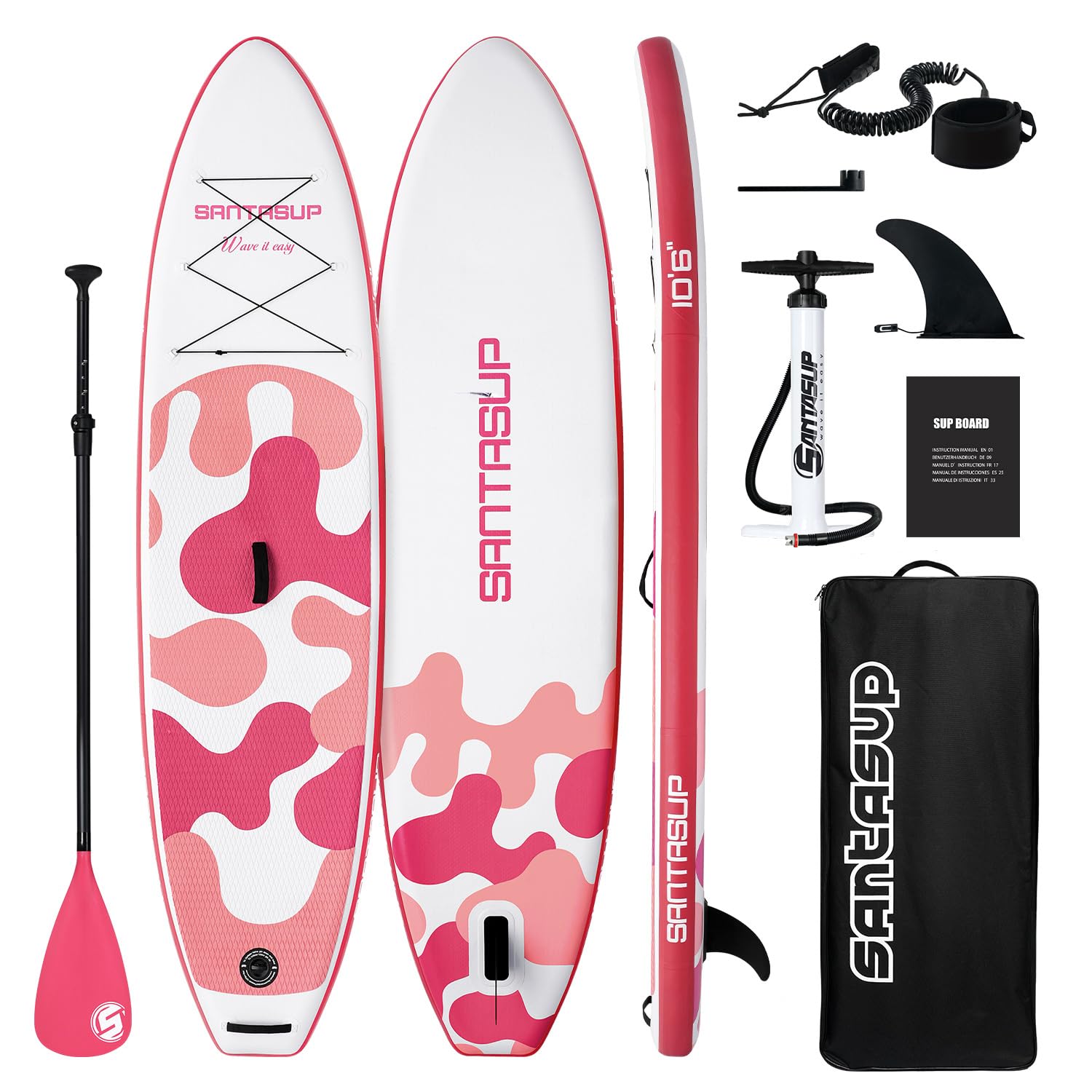 Aufblasbares Stand Up Paddle Board Surfbrett SUP Komplettes 320/335cmPaddleboard Zubehör Verstellbares Paddel, Pumpe, ISUP Reiserucksack, Leine, wasserdichte Tasche, Erwachsene Paddelboard