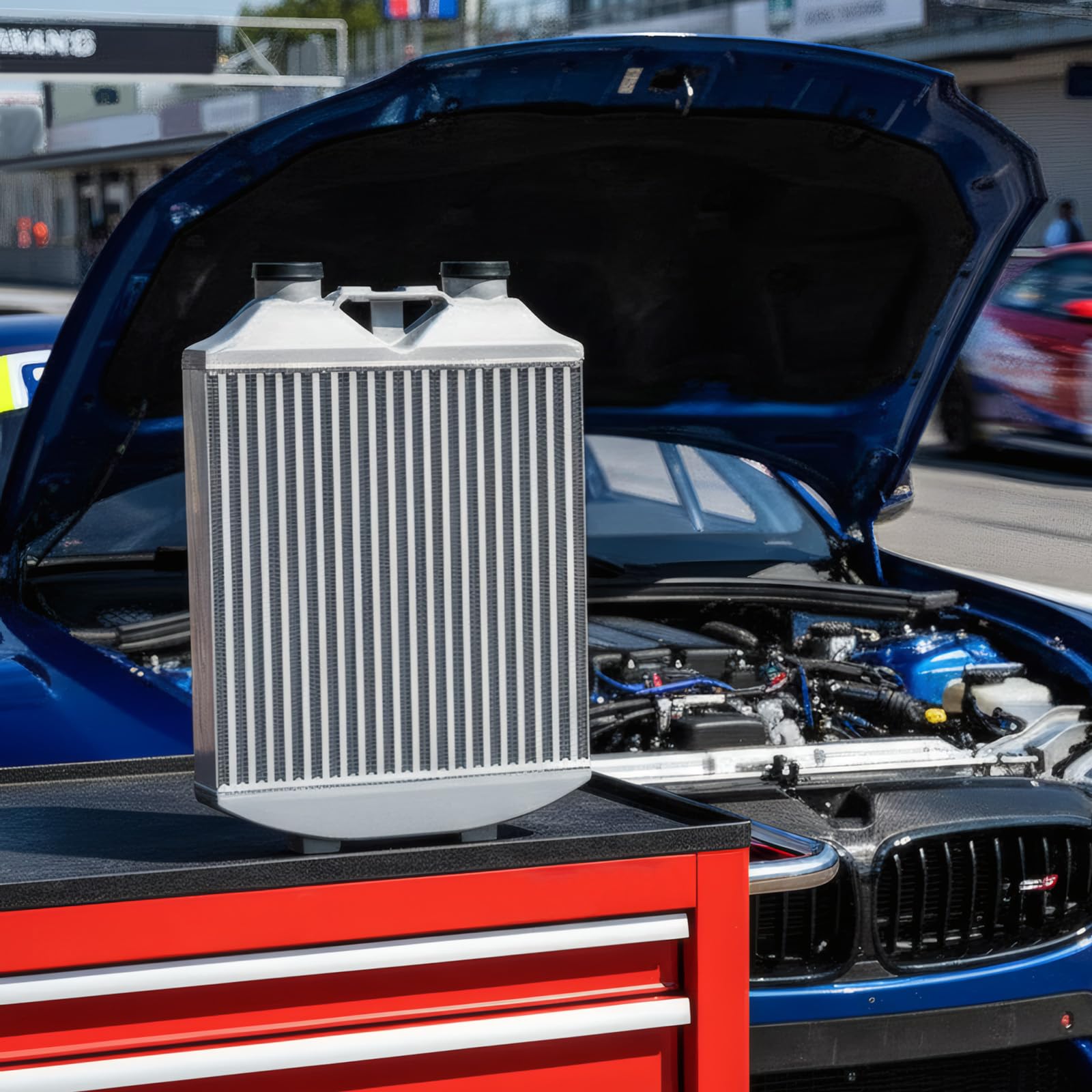 Intercooler universale per auto, intercooler a doppia fila, in alluminio, 60psi per motore diesel Mk4 1.9 130PD, 78 x 40 x 7 cm