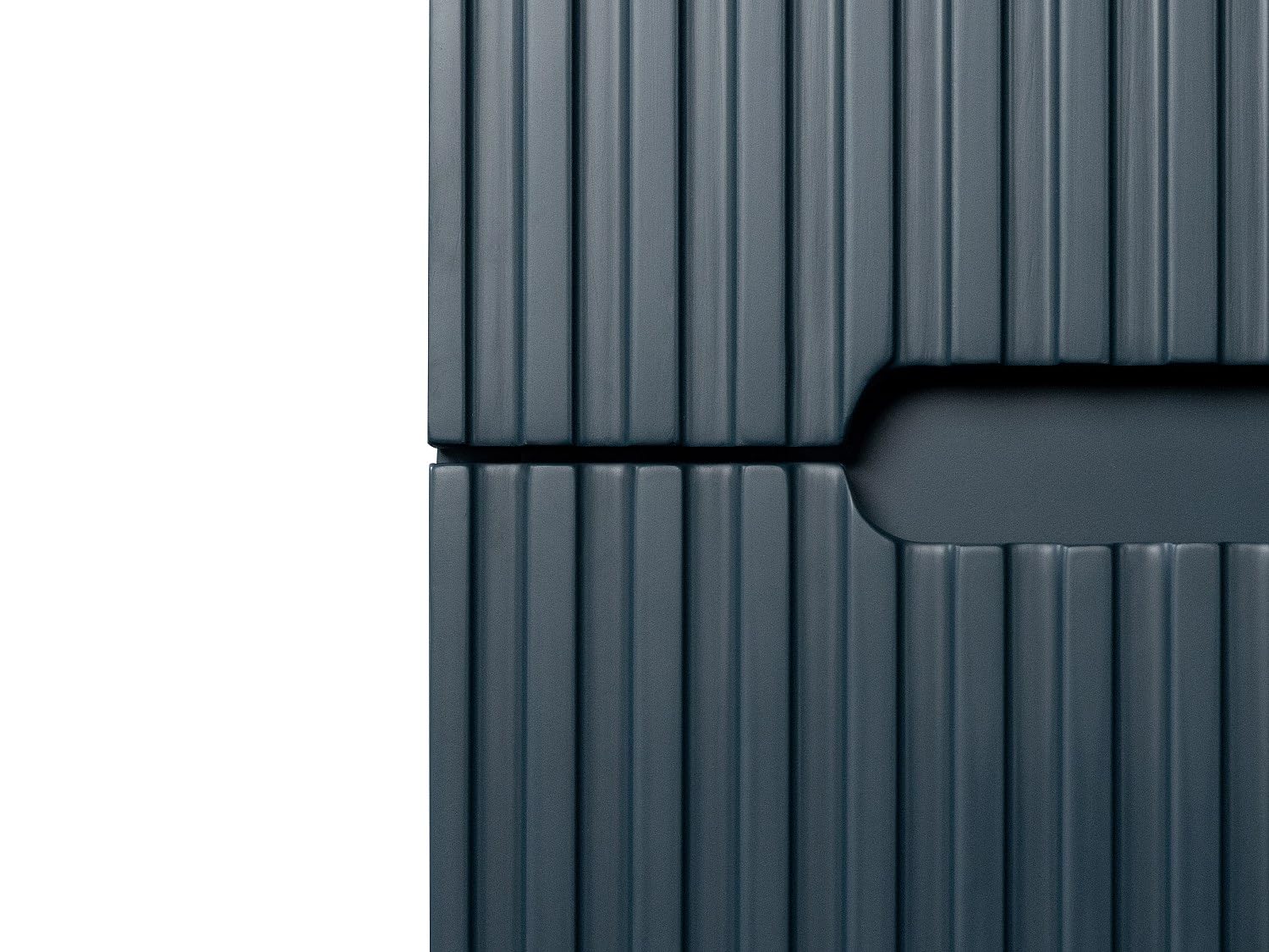 Vente-unique - Meuble sous Vasque Suspendu strié Bleu - 80 cm - PAVANI