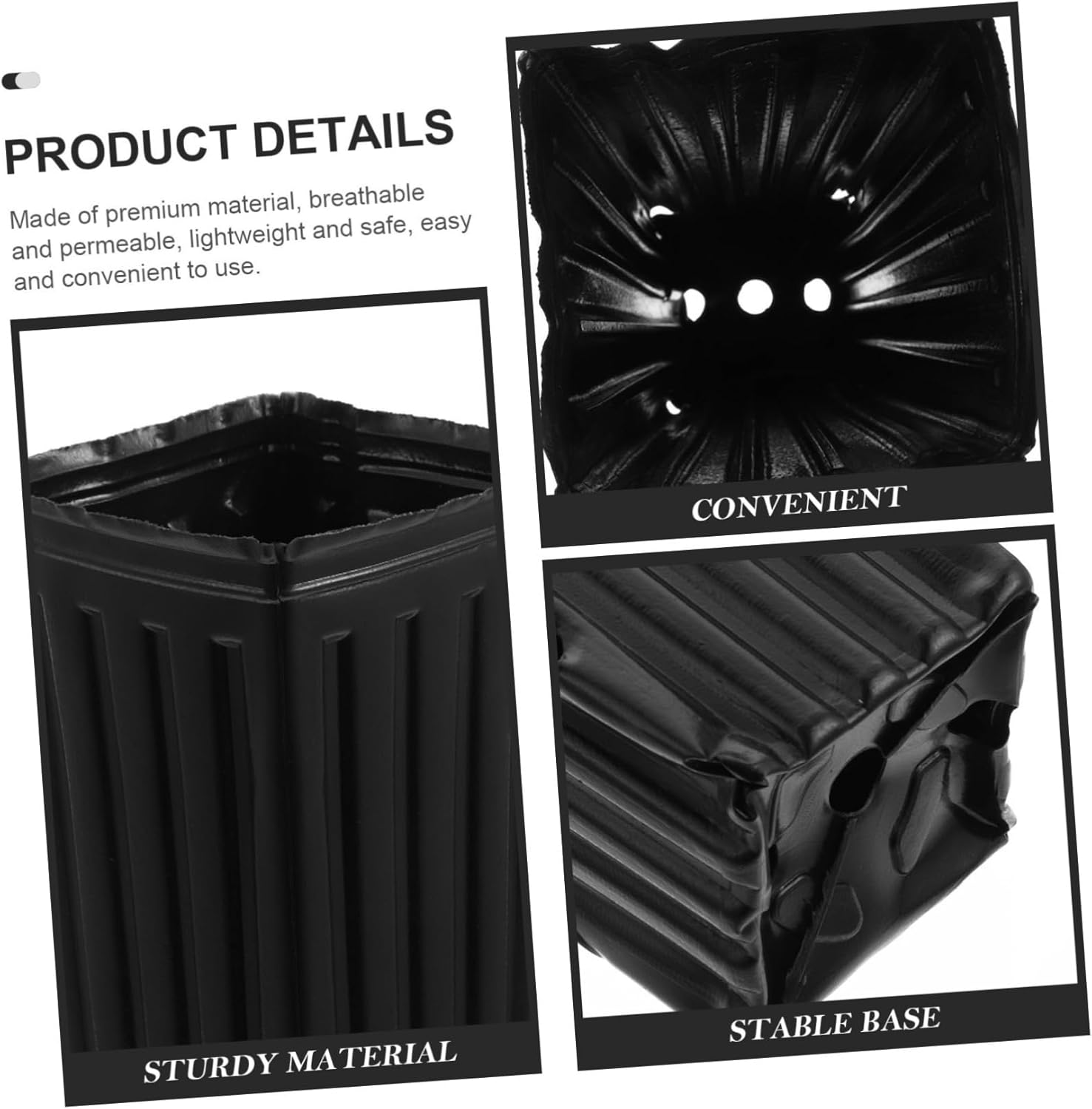 50pcs Thickened Nursery Grow Bags for Fruits Vegetables and Flowers Aeration Pots for Easy Planting and Reuse