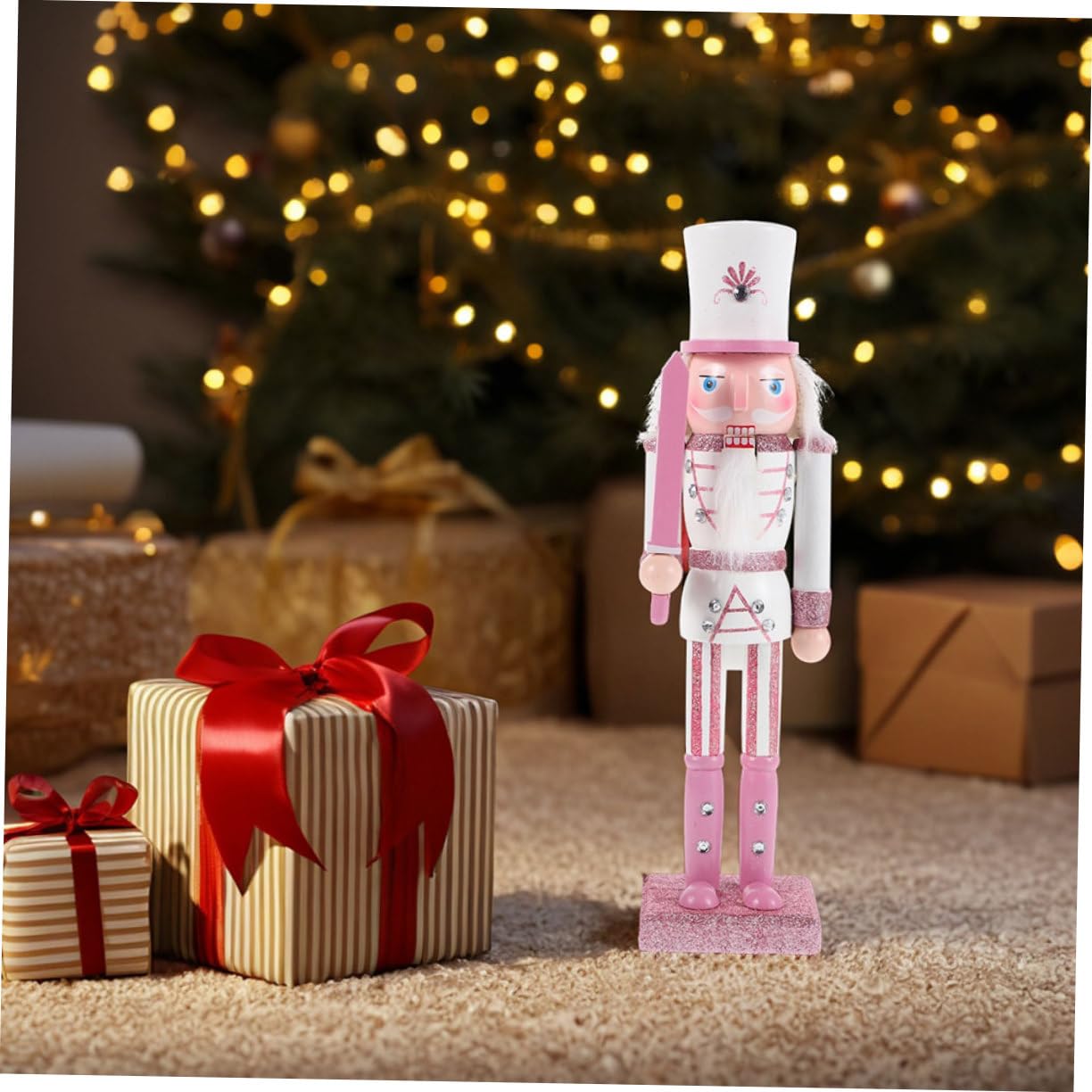 Alipis 2pezzi Schiaccianoci di Natale Soldato di Legno Figura Natalizia Tradizionale Decorazione per Scaffali Giocattolo da Collezione per Ragazzo Ragazza Ragazza