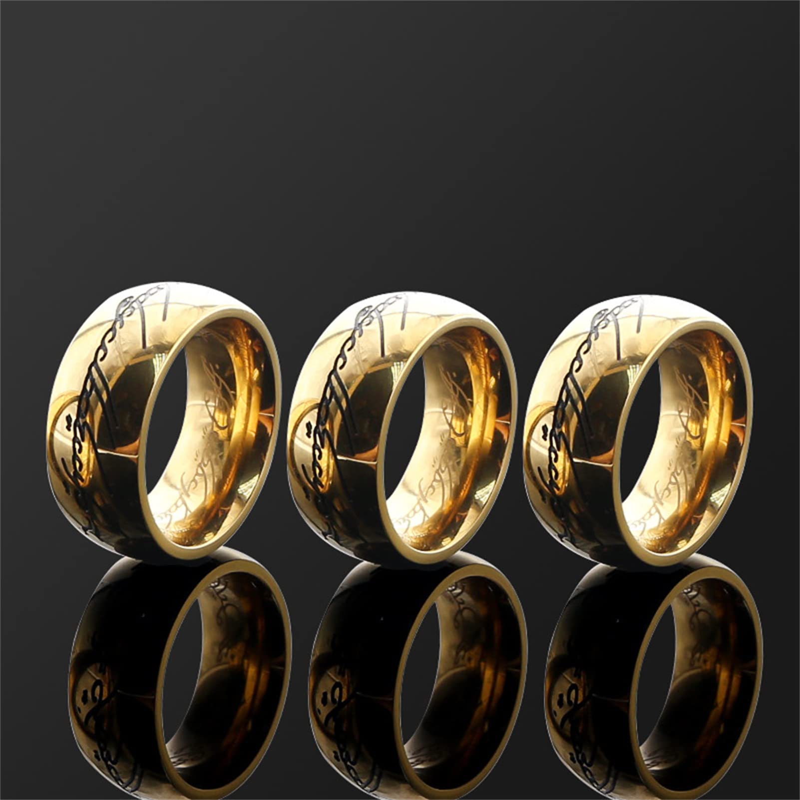 BOLNL 304 Edelstahl Alphabet Penis Ringe Cockring, 26mm/28mm/30mm Metall Bondage Eichelring Enhancer Keuschheit Ringe Intimschmuck SM Erotik Verzögerung Sexspielzeuge für Männer,Gold,30 mm