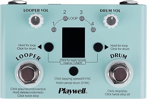 Looper de batería con afinador - 11 Minutes Looper 30 Drums - Aplicación de enlace para personalizar, editar y compartir códigos de batería - dos