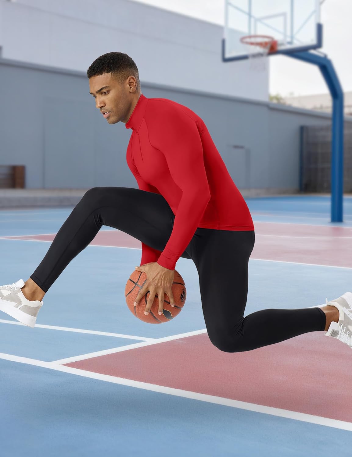 SPVISE Quarter Zip Workout Pullover Men Dry Fit Long Sleeve Compression Tee Mock Neck 1/4 Zip Mens Sweatshirt Sport Baselayer - Image 3