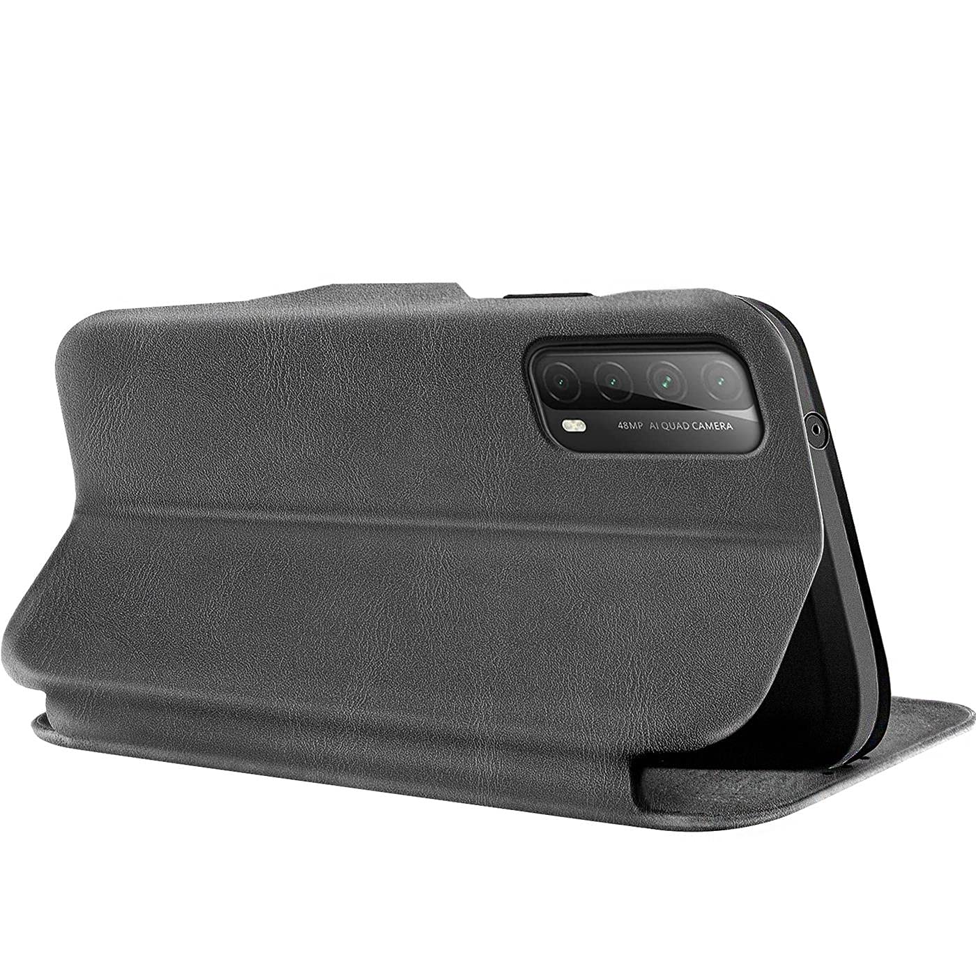Verco Book Style for Huawei P Smart 2021 Case, Premium Magnetic Flip Cover for P Smart 2021 Wallet Case with Card Slot, Grey - Image 4