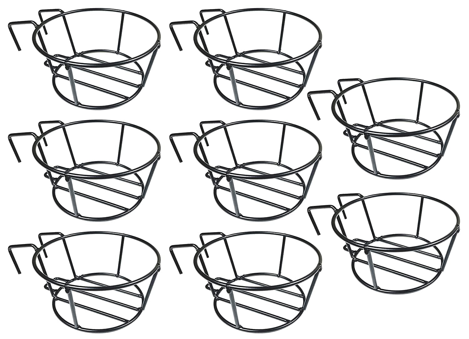 THING MAKER Railing Hanging Flower Vase Pot Holder Potted Plant Stand / Gamla Stand for Home Office Balcony | Set of 8 | (Black) (B0C3ZY8G7M) Amazon Price History, Amazon Price Tracker
