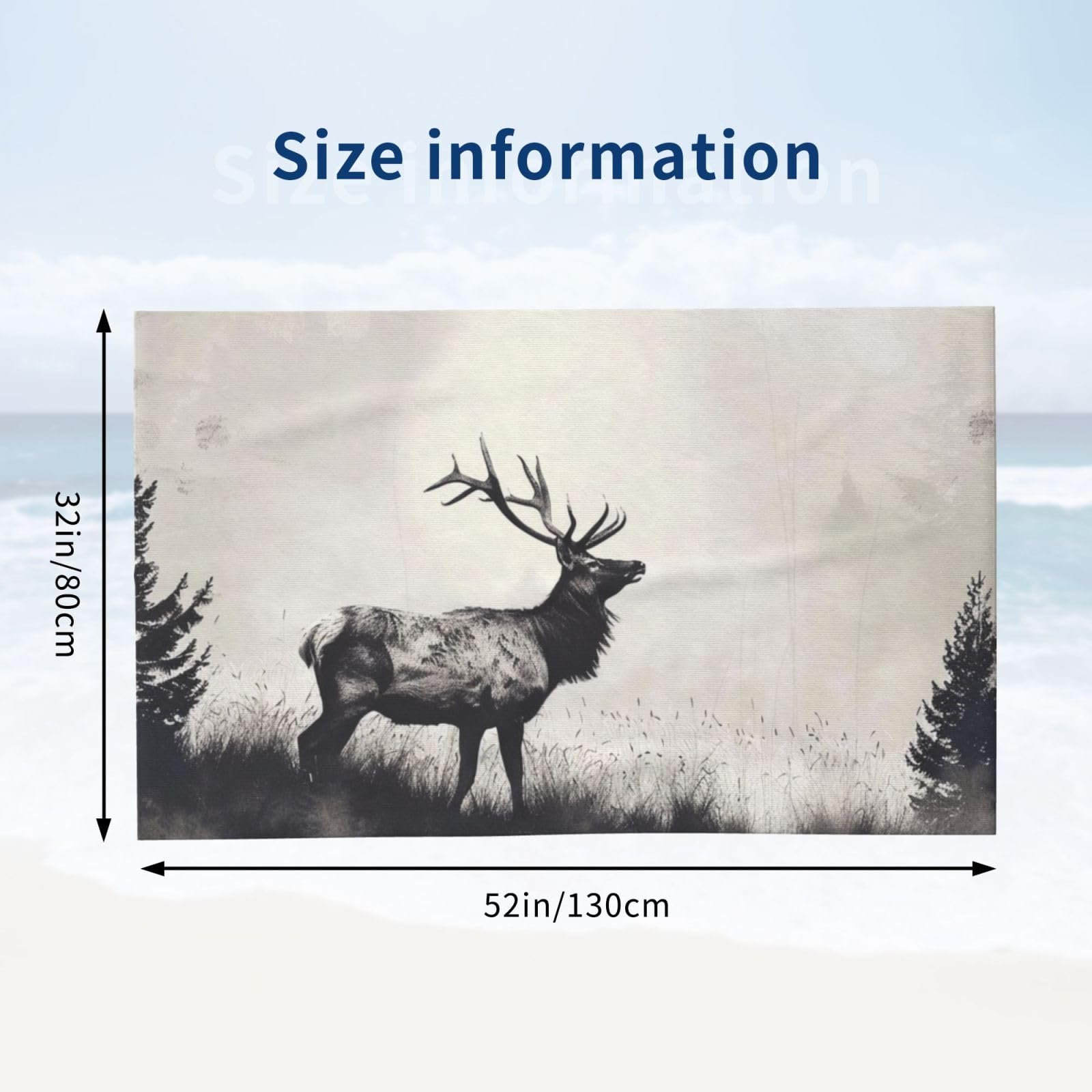 DCEHGEW Wild Deer Printed Microfiber Bath Towels 52x32 Inch, Highly Absorbant Beach Towel Bath Sheets for Bathroom Travel Hotel Spa