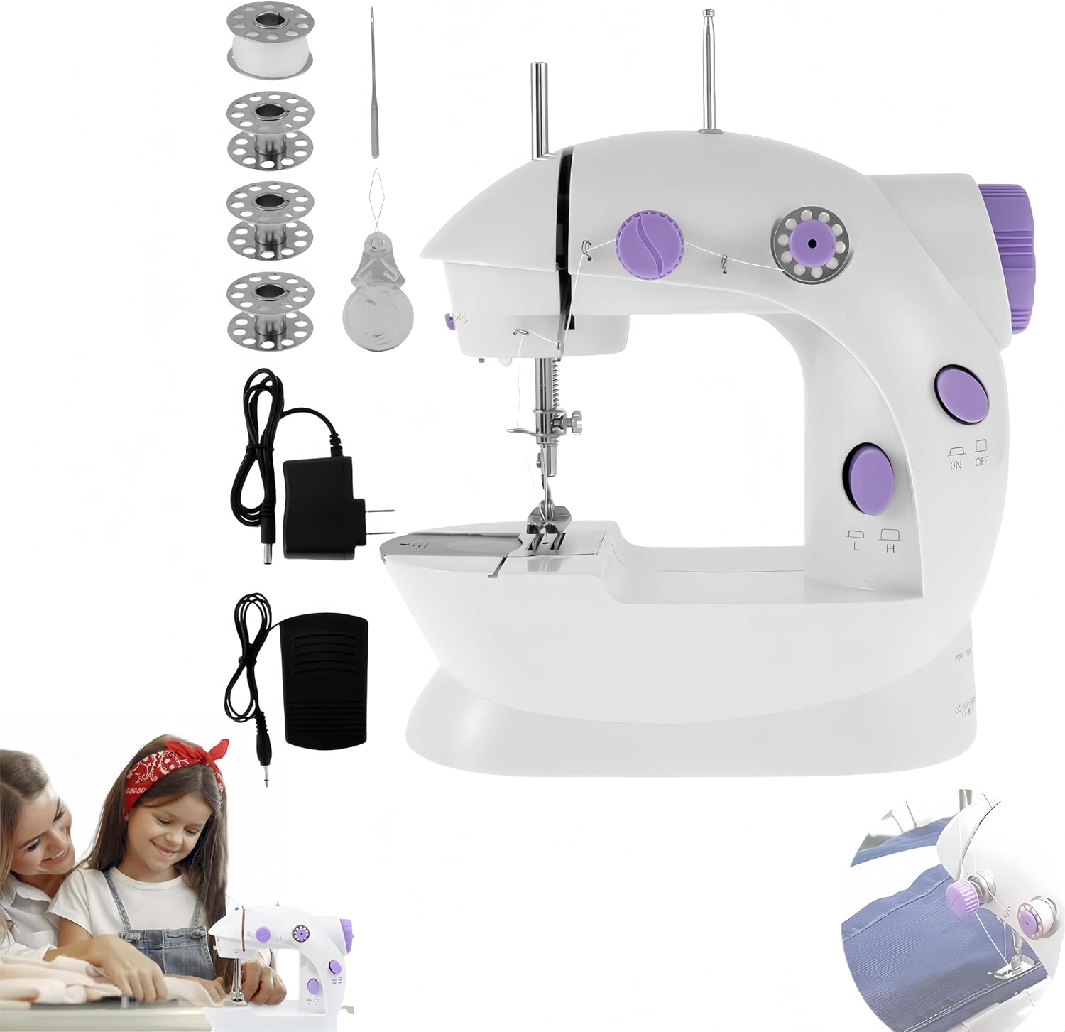 FeBohao Portable Sewing Machine for Beginners Adult Handheld Embroidery ...