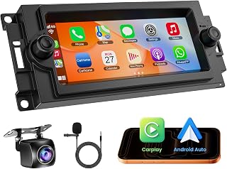 [4G+128G] Android 15 Car Radio for Dodge Ram 1500/2500/3500(2006-2008), Dodge Durango(2005-2008), Grand Cherokee(2005-2009), Support Wireless Carplay&Android Auto, 6.8 inch IPS Touchscreen