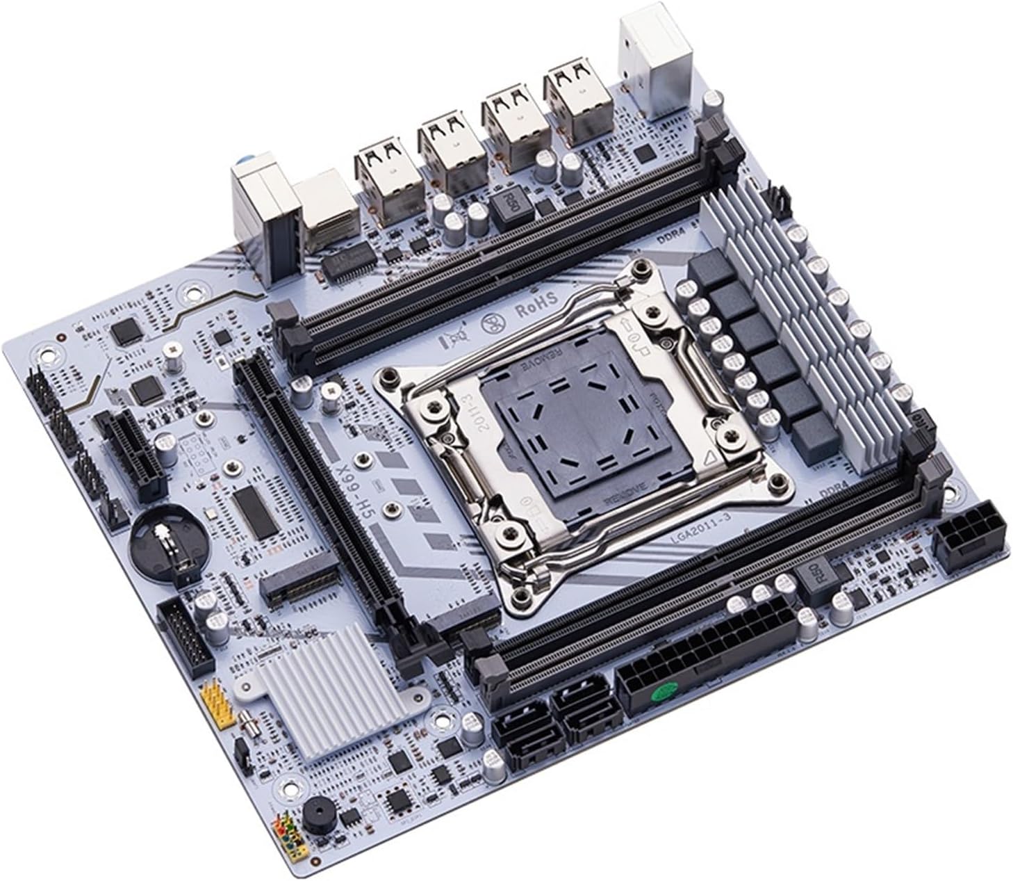 Angled view of NNHUNYI X99 H5 Motherboard