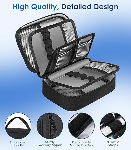 Miniatura 6 de Glucoracy Estuche enfriador de insulina para viajes, bolsa enfriadora de medicamentos grande con 4 paquetes de hielo reutilizables para bolígrafos