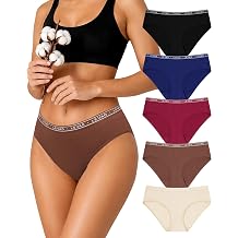 LEVAO Cotton Underwear for Women Cheeky Bikini Sexy Hipster Briefs 5-Pack