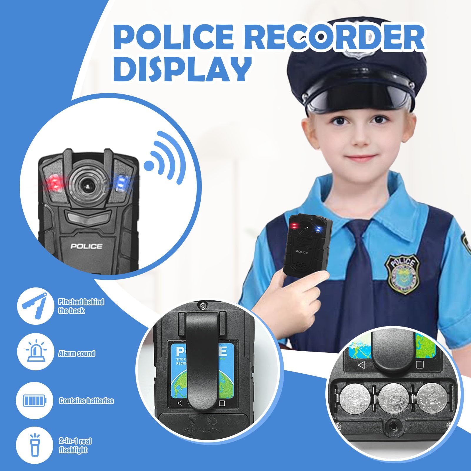 Costume da polizia, per bambini, per carnevale, Halloween, cosplay