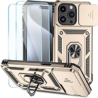 Vista 27 de SunStory Funda compatible con iPhone 15 Pro Max con protector de pantalla HD, cubierta de cámara deslizante y soporte de anillo giratorio