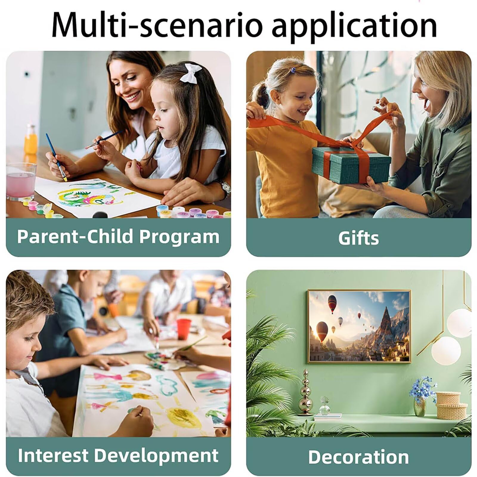 Pintar por Numeros Adultos Globo, Pintar por Numeros Niños Kit Manualidades Adultos Ciudad Cuadros para Pintar por Numeros Pintura Acrílico, Cuadros Decorativos Regalos Para Mujer 80X160cm 7w-6-1