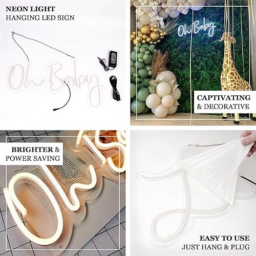 Miniatura 4 de Efavormart - Letrero de luz de neón de 26 pulgadas, luces LED reutilizables para decoración de pared con cadena colgante de 5 pies para decoración