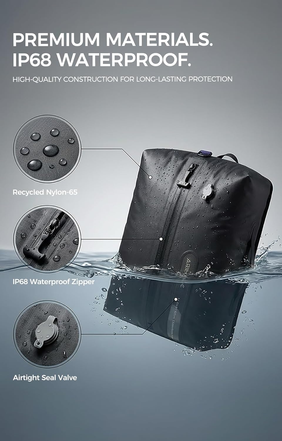 Vacuum Seal Bags for Travel w/Rechargeable Pump, 18L Compression Packing Cubes for Carry-On Suitcase & Travel Backpack, Reusable IP67 Waterproof Vacuum Storage Kit, Gift Set (2-Pack) - Image 8