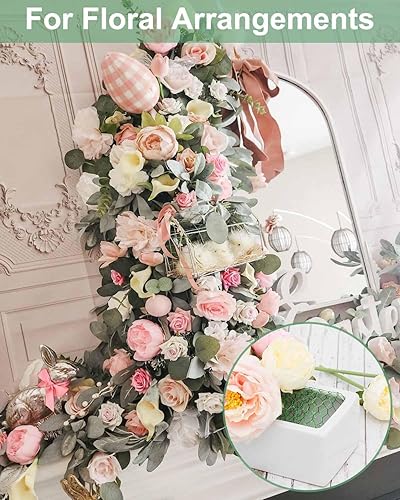 Miniatura 3 de Alambre de pollo para arreglos florales, malla verde de 15.7 x 157 pulgadas, valla de 0.6 pulgadas hexagonal galvanizada con revestimiento de PVC