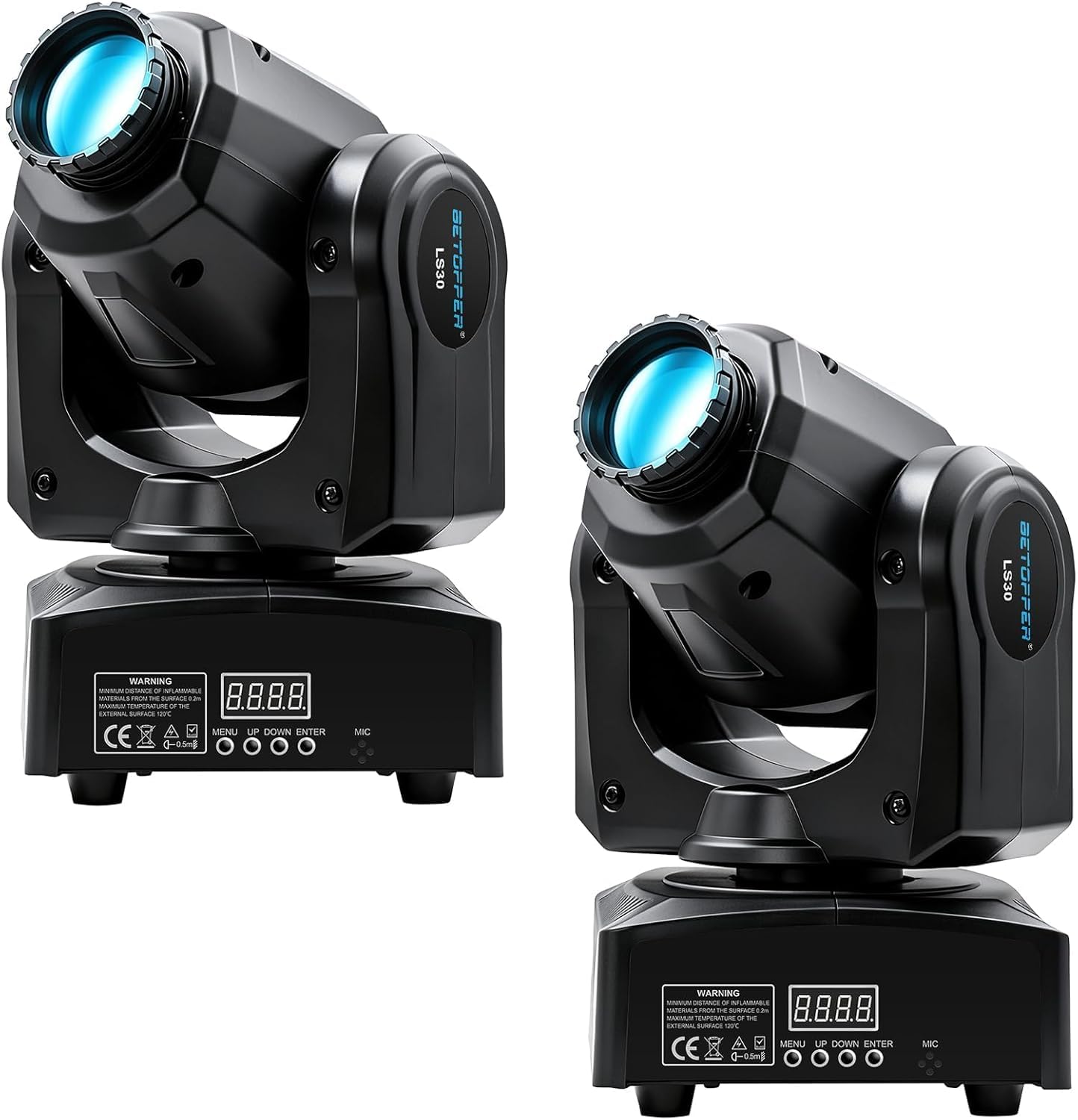 BETOPPER Lyre Beam 30W Jeu de Lumière DJ 7 Gobo 7 Couleurs Lumiere Disco 2P | RGBW Lumière de Scène 7+1 Couleurs & 7+1 Motifs Tête Mobile DMX512 Projecteur Lumiere Soiree Pour Danse Bar Spectacle